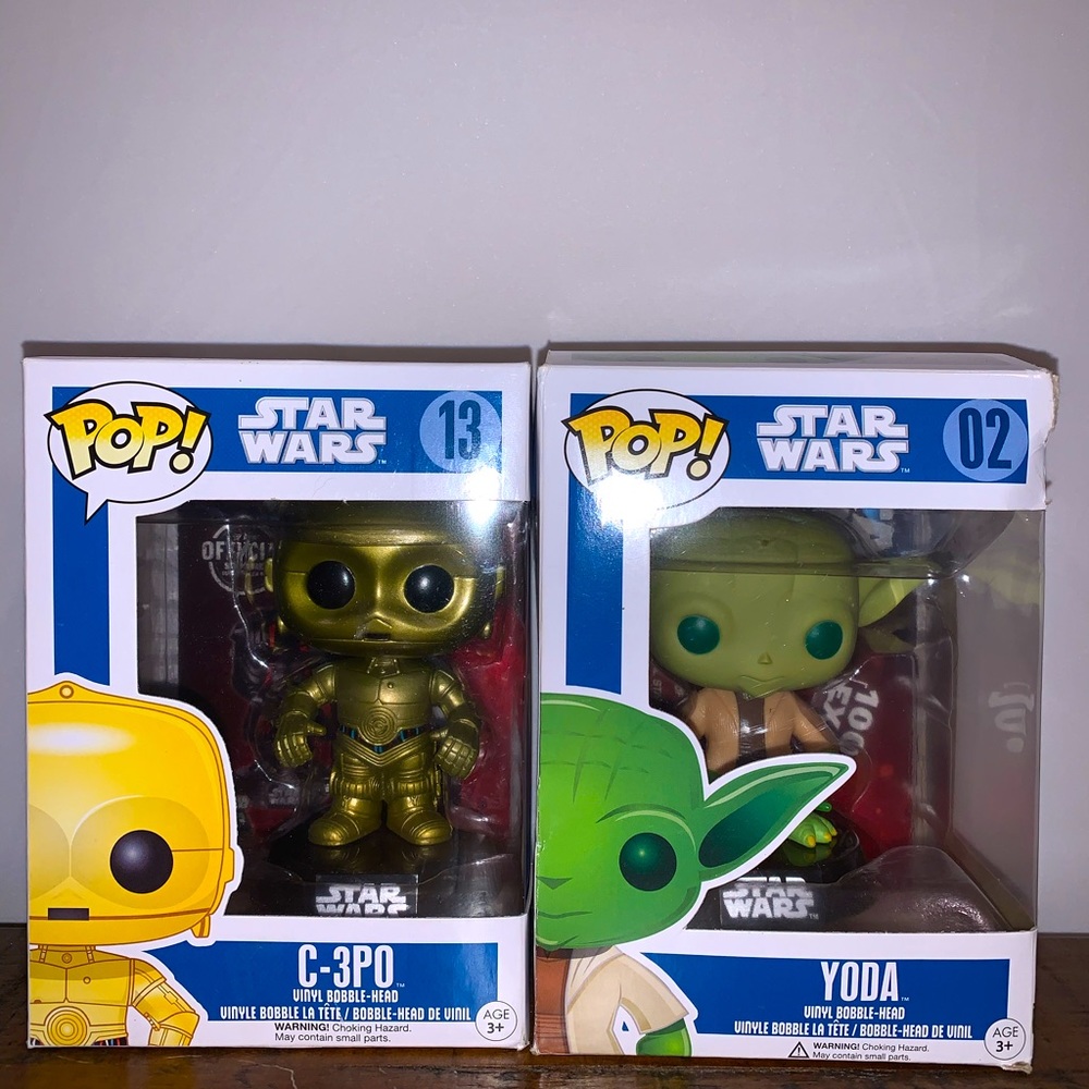Star Wars funko pop Yoda and C-3PO bundle